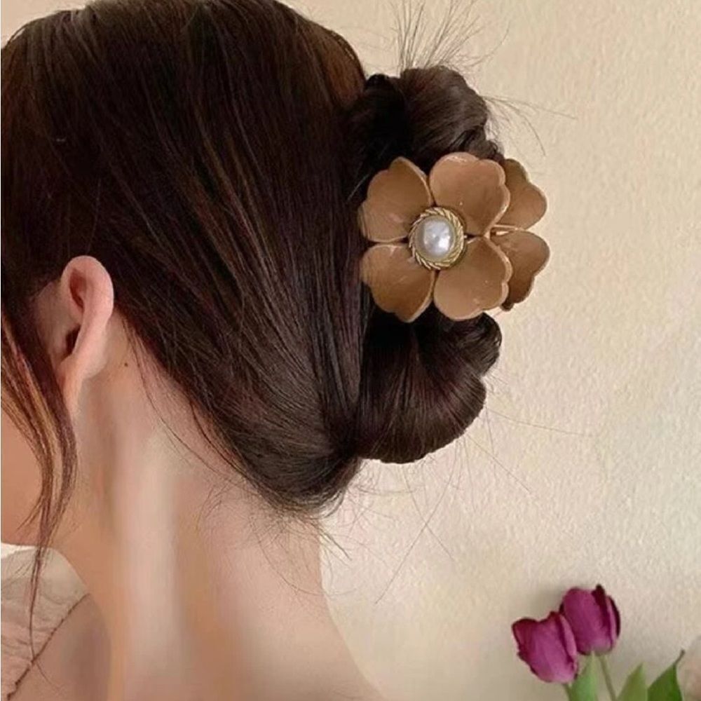 Elegant Brown Flower Hair Clip K19